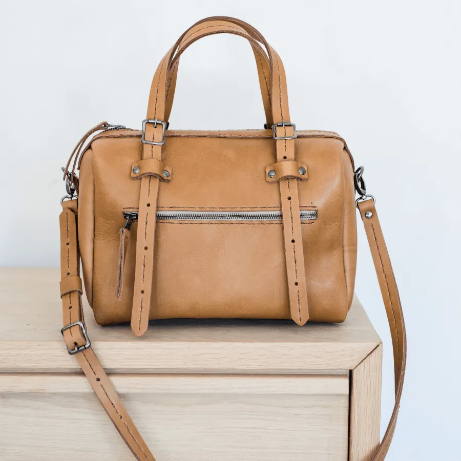 Premium Leather Priscilla Handbag 2.1 Tan