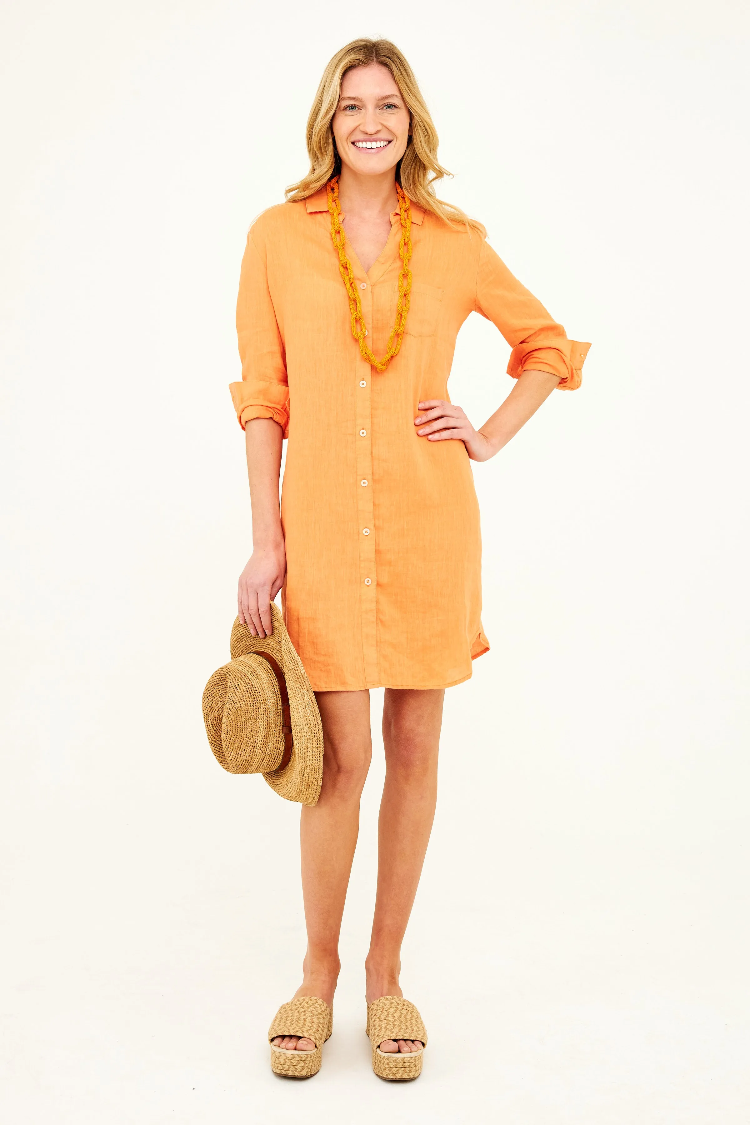 Rebecca Shirt Dress - Dominica Orange