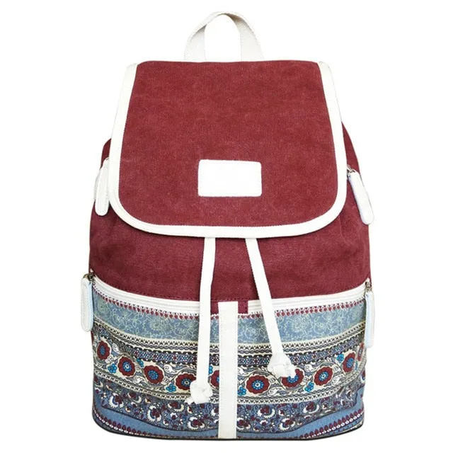 Retro Canvas Student Backpack