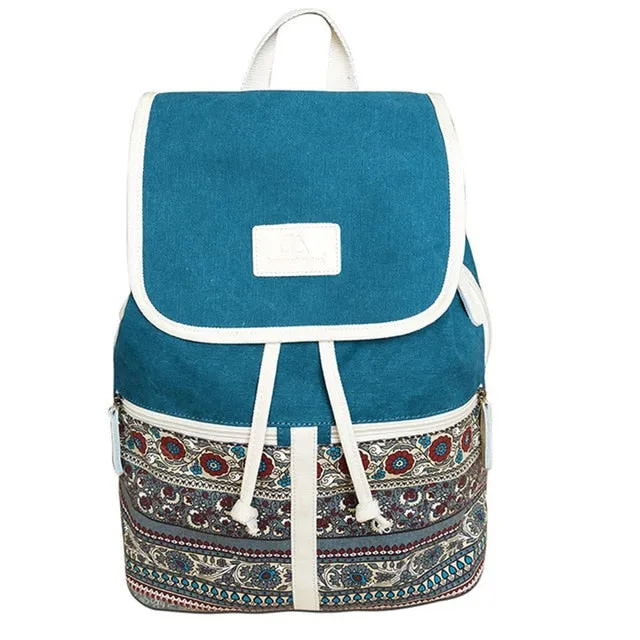 Retro Canvas Student Backpack