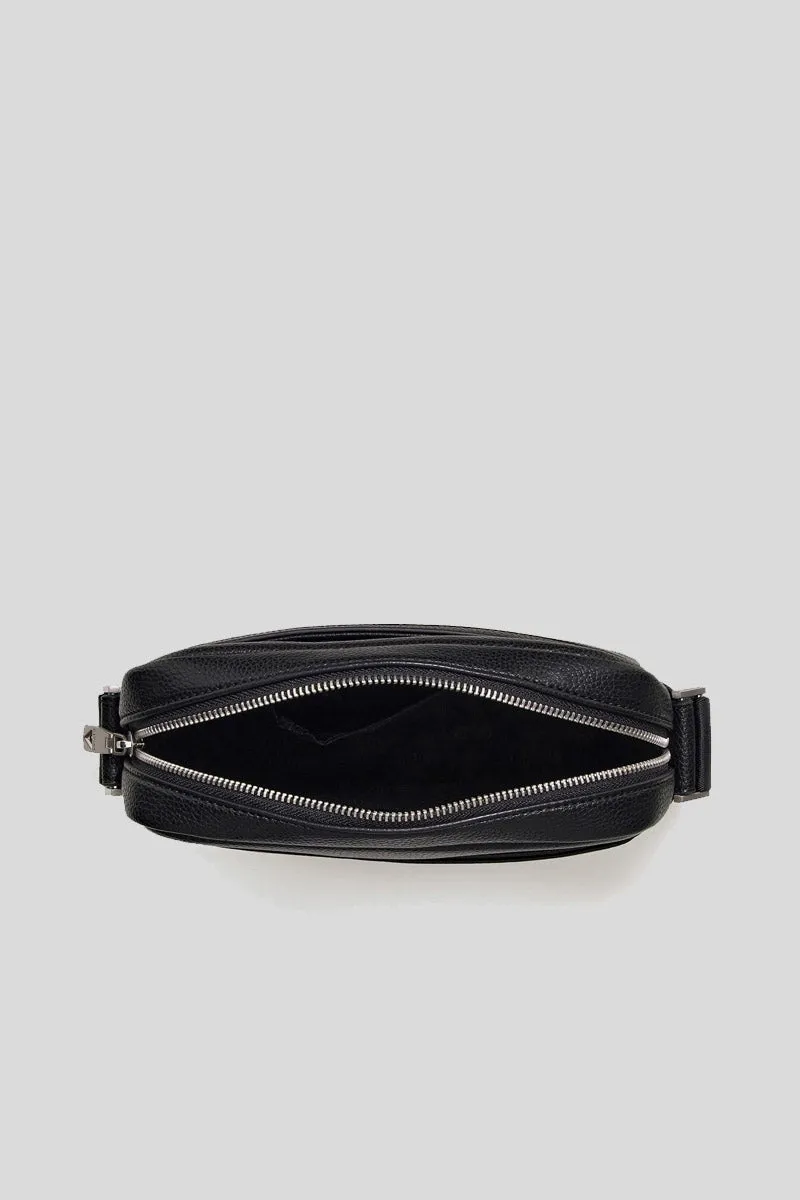 Riviera Top Zip Crossbody Flat - Black