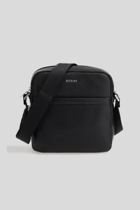 Riviera Top Zip Crossbody Flat - Black