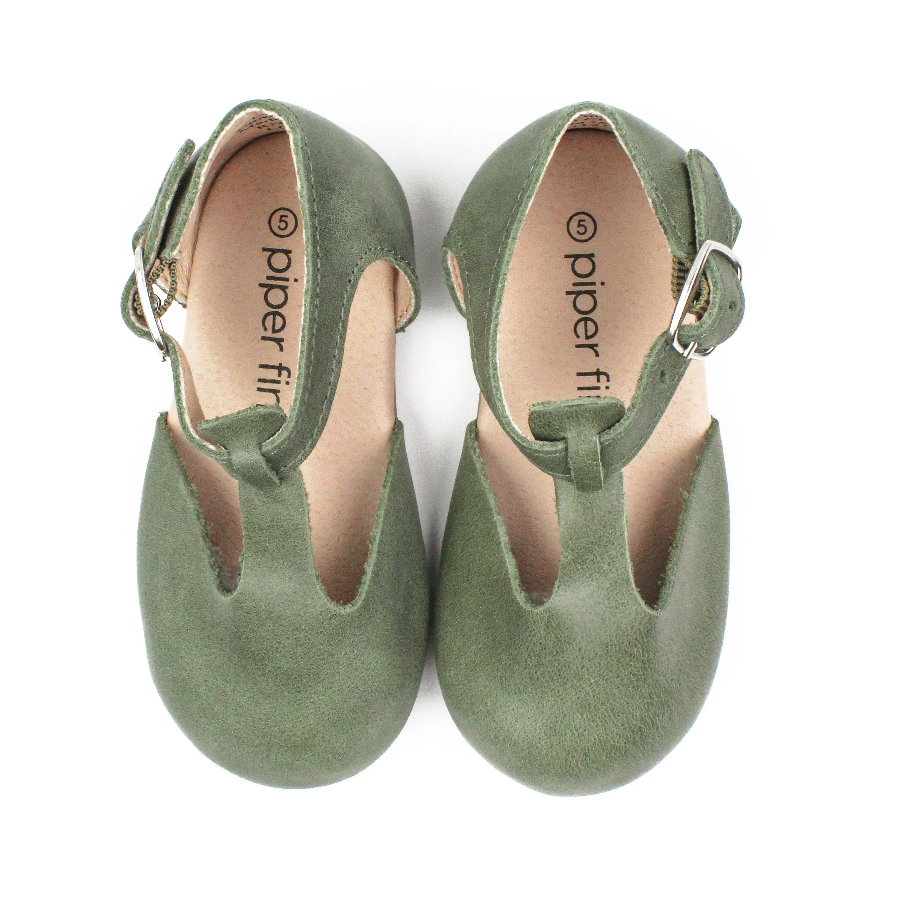 Classic Hard Sole Mary Jane Shoes in Sage Green