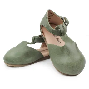 Classic Hard Sole Mary Jane Shoes in Sage Green