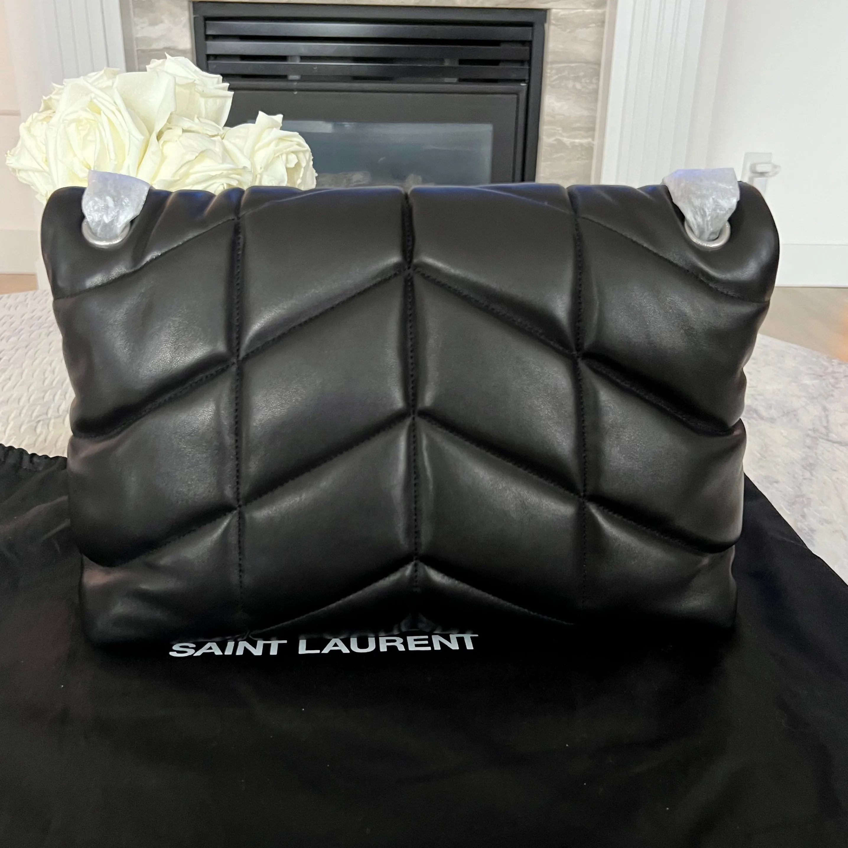 Saint Laurent PUFFER LOU MEDIUM CHAIN BAG IN QUILTED LAMBSKIN