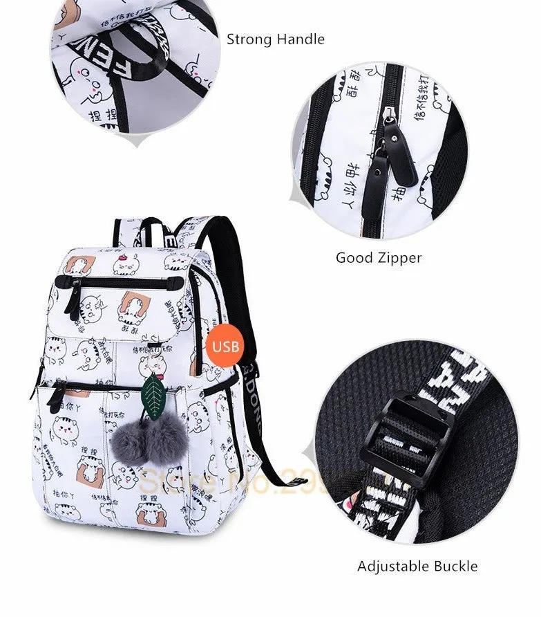 School Backpack With Keyring