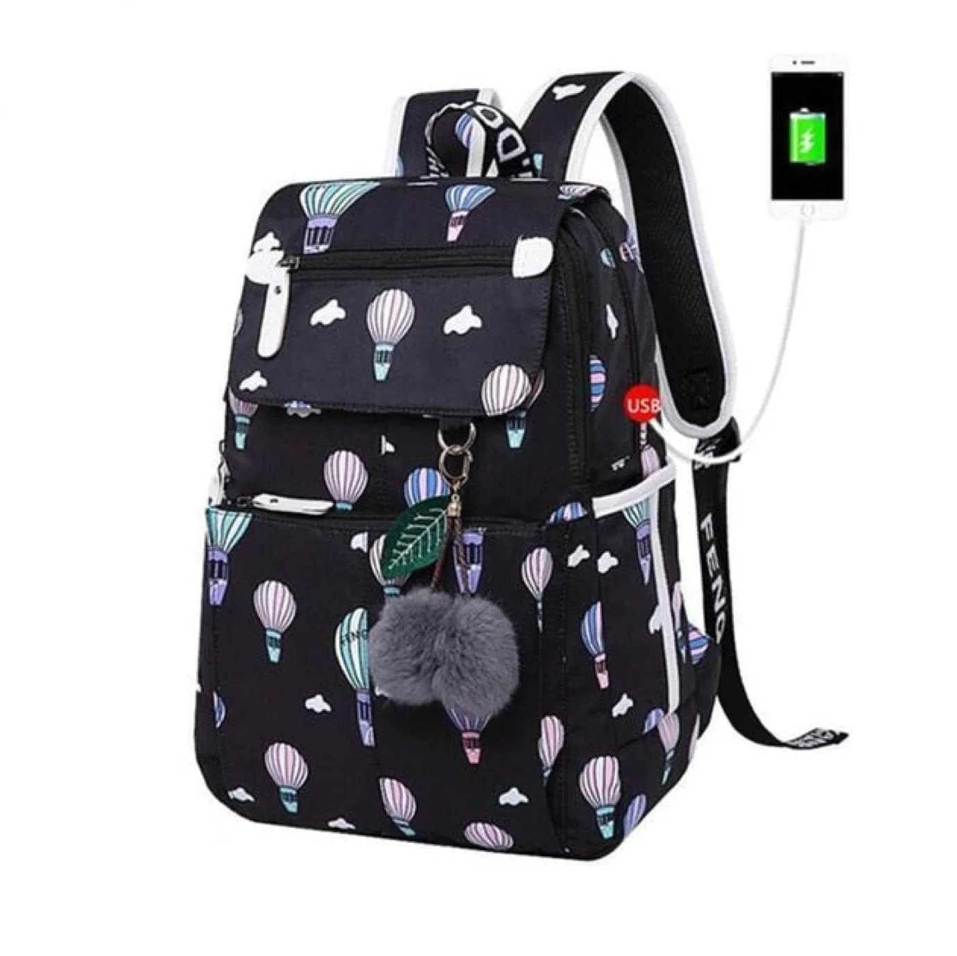 School Backpack With Keyring