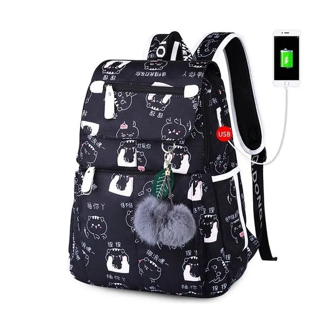 School Backpack With Keyring