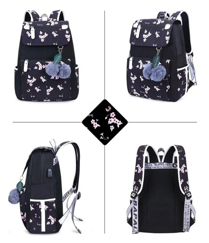 School Backpack With Keyring