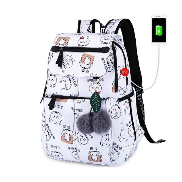 School Backpack With Keyring