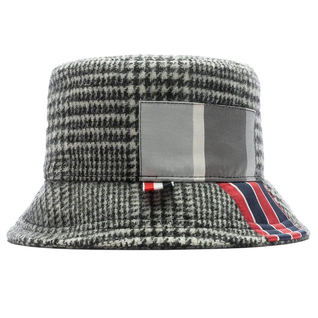 Seamed in Patchwork Bucket Hat - Black/White