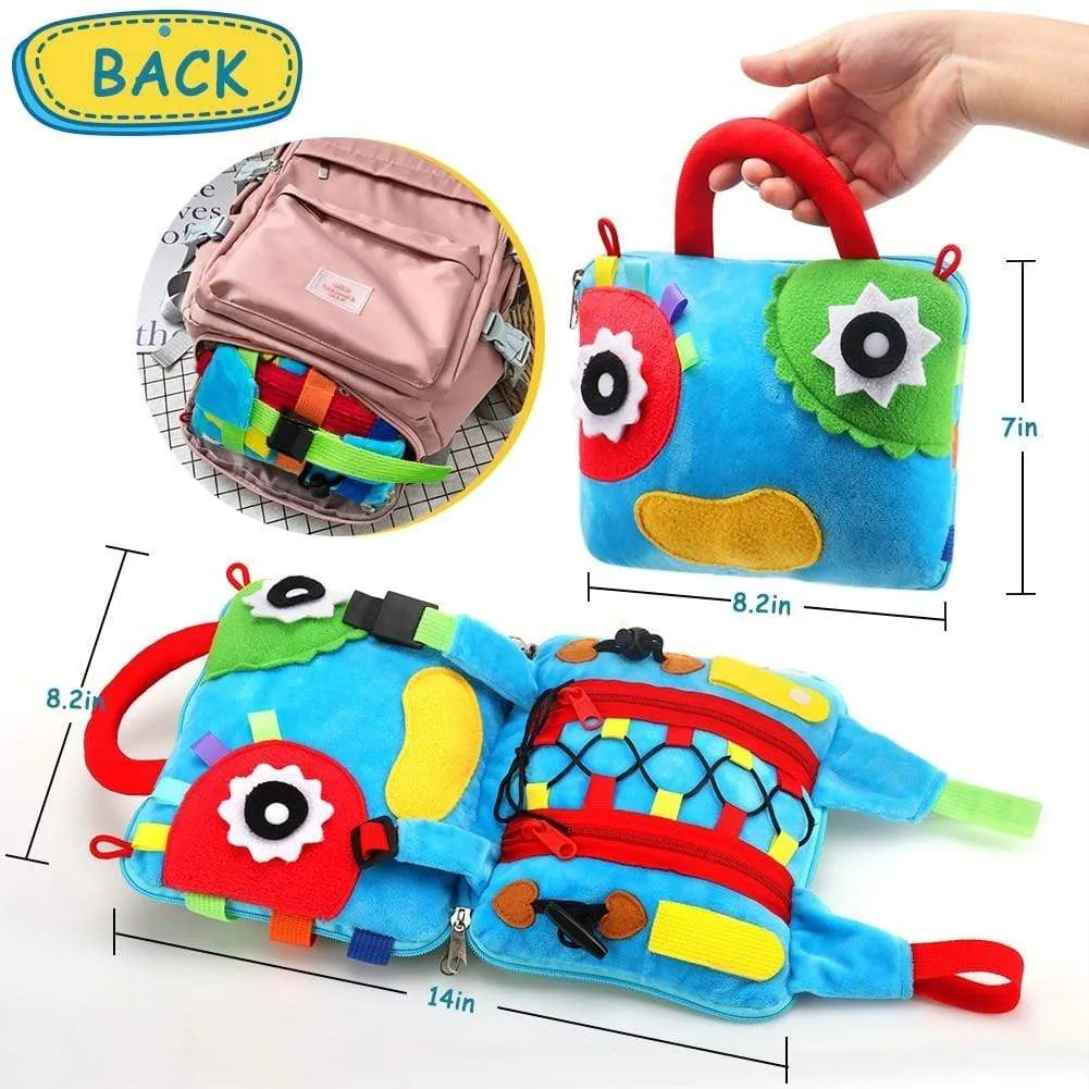 Sensory Buckle Pillow Toys for Children, Busy Bag Learning Fine Motor Skill Problem Solving, Educational Montessori Toy