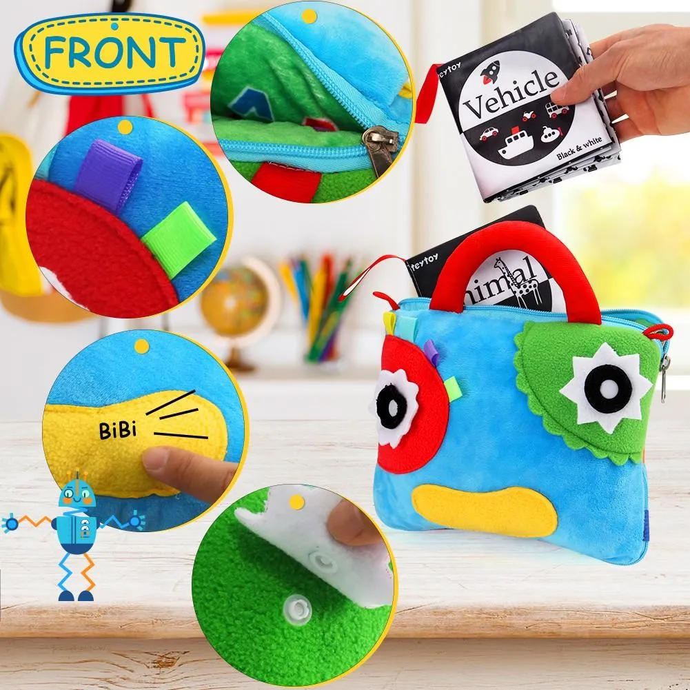 Sensory Buckle Pillow Toys for Children, Busy Bag Learning Fine Motor Skill Problem Solving, Educational Montessori Toy