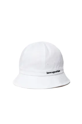 SIDE LOGO BUCKET HAT WHITE