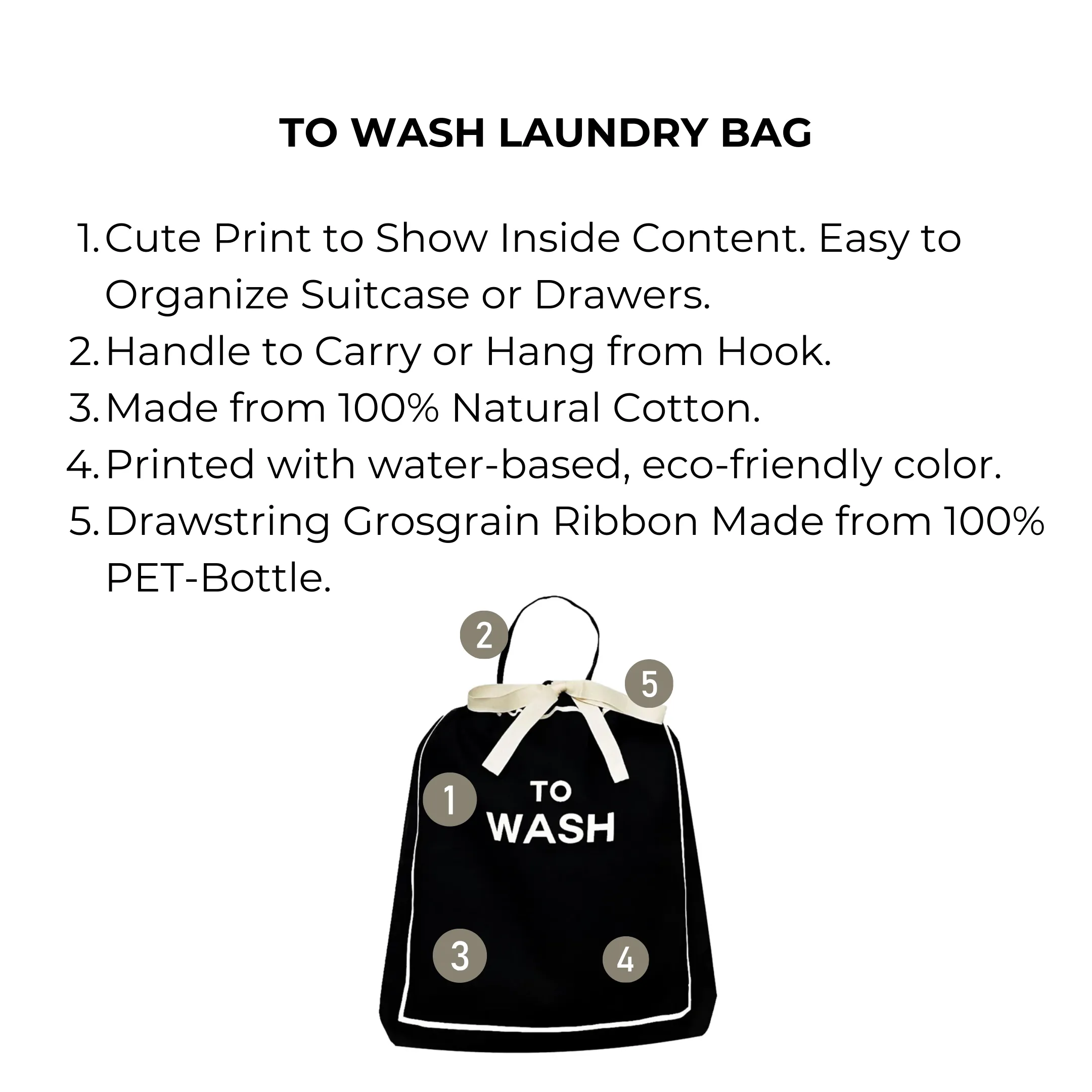 To Wash Laundry Bag, Black