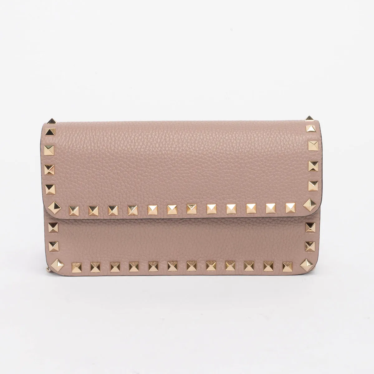 Valentino Poudre Grained Calfskin Rockstud Chain Flap Bag