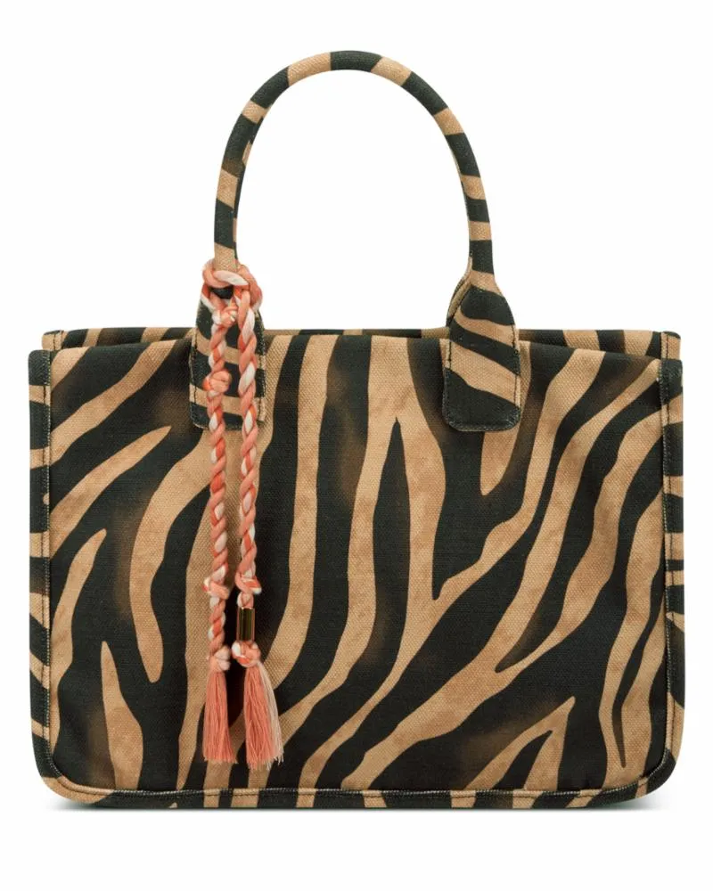 Vince Camuto Handbag ORLA TOTE TWO TONE BROWN/TWO TONE ZEBRA