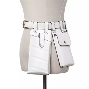 WHITE MULTIPLE POUCH BELT BAG